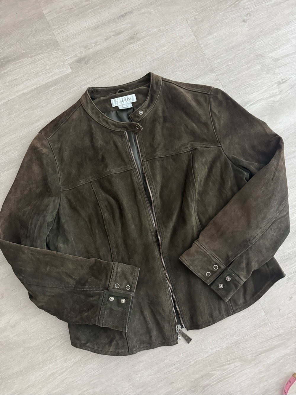 Vintage Nine West Dark Olive Green Suede Jacket